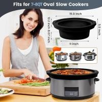 ราคา หม้อหุงช้า Liners fit Crock Pot 7-8 QT, Maywe Tanso สําหรับหม้อ Crock สําหรับ 7-8 Quart รูปไข่หรือรอบหม้อหุงช้า,Reusable & Leakproof ซิลิโคนช้า Liner สําหรับหม้อ Crock,จาน (26491286150)