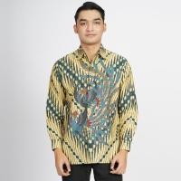 ราคา KEMEJA DANAR HADI - เสื้อบาติก PA Parang Peksi Sinebar - PAPS.78.1022 - สีเหลือง (26601440399)