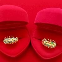 ราคา แหวนสุโขทัยเพชรซีกโบราณสองแถวแบบสวยงามแบบเพชรล้วนและสลับสีตัวเรือนเหรียญสตางค์ชุบทองไมครอนราคาย่อมเยา (24246034978)