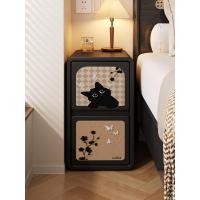 ราคา Mercada Cat French Retro แคบมากโต๊ะข้างเตียงขนาดเล็กพิเศษแคบสีดำขนาดเล็กที่เก็บโต๊ะข้างเตียงสไตล์โบ (29221915294)