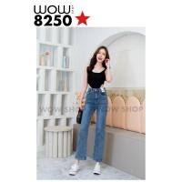 ราคา (s-xl) กางเกงยีนส์ทรงกระบอกกลางตรง ผ้าผสมยืด ป้าย wow shop #1starred (23189704283)