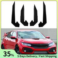 ราคา 4 ชิ้นรถกันชนหน้า Lip Splitter Fin Long Air มีด Auto Body Kit สปอยเลอร์รถยนต์สําหรับ 10TH Type-R 2019-2021 (41405053970)