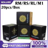 ราคา [พร้อมส่ง กทม]เข็มสัก เข็มสักลายฮอค Yellow Dragonfly 20pcs เข็มสักเดินเส้น ชุดเข็มสัก เข็มสักลาย RM/RL/M1/RS (25852378239)