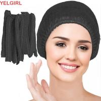 ราคา WGAWL 100 ชิ้นผมสําหรับวิกผม,ผ้าไม่ทอผมสีดํา, Cubre Canas Para Mujer 21in เอ็นคู่ตาข่ายโครเชต์ผม Unisex (28341186954)