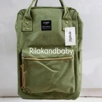 ราคา NEWกระเป๋าเป้ Anello รุ่น Regular Canvas Square Backpack สีเขียว (5805521875)