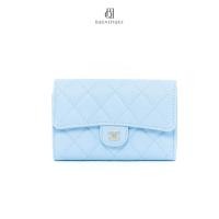 ราคา [ของแท้] CHANEL TRI FOLD WALLET MEDIUM BLUE BABY BLUE CAVIAR GHW มีใบรับประกัน ตรวจสอบได้ทุกใบ ✅ (43261684943)