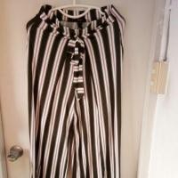 ราคา กางเกงขายาวมีโบว์ตรงเอว ลายริ้วยาว forever 21 (4333665897)