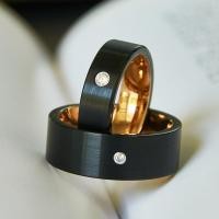 ราคา แหวนคู่ ทังสเตนคาร์ไบด์สีดำ ฝังเพชรcz (6&8มม.) (748479120)