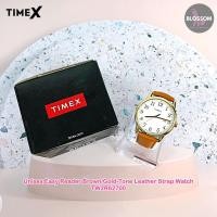 ราคา Timex - Unisex Easy Reader Brown/Gold-Tone Leather Strap Watch TW2R62700 นาฬิกาสายหนัง Timex (24863563529)