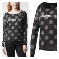 ราคา ADIDAS POLKA DOT แท้ เสื้อแขนยาวลดราคาจากป้าย สเวตเชิ้ตอดิดาสลายดอท สกรีนแบรนด์ adidas neo (1877541651)