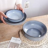 ราคา [ชามขนาดใหญ่พิเศษย้อนยุค] ชามซุปขนาดใหญ่ 10 นิ้วชามซุปเซรามิกย้อนยุคชามสลัดชามก๋วยเตี๋ยวชามผักมีข้อ (25584751295)