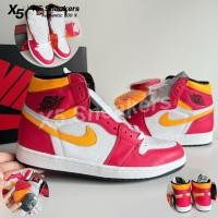 ราคา Nike ของแท้ 100% Air Jordan 1 Retro High OG สีชมพูเหลือง (27640518212)