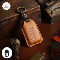 ราคา ซองหนังแท้ ใส่กุญแจรีโมทรถยนต์ รุ่นหนังกลับ Honda Accord All New City Smart Key 3 ปุ่ม (20959352844)