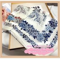ราคา 100% Mulberry Silk Square scarve for women china print handrolled edge 110*110CM gift Idea Sun protection (27891228284)
