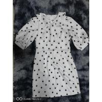 ราคา เดรสคอบัวลายจุดสีขาว จุดดำ (28668301896)