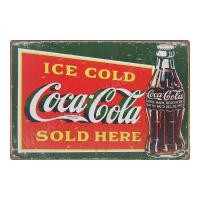 ราคา ป้ายสังกะสีวินเทจ Ice Cold Coca Cola, Sold Here (1023723882)