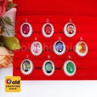 ราคา แหวนทองฝังพลอยล้อมเพชร ฟรีไซส์ (ปรับขนาดได้) เสริมบารมี ใส่ออกงานได้ แหวนพลอย แหวนเพชร ทองหุ้ม ทองชุบ งานสวยพร้อมส่ง (18770062207)