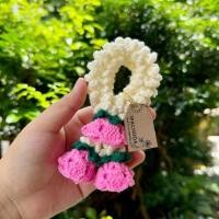 ราคา มาลัยถักไหมพรม มาลัยจิ๋ว สีชมพู (27807409341)