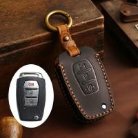 ราคา Car Key Case Leather Protector Cover Shell Keychain for SsangYong Kyron 2 Sanka Actyon Korando Tivoli Folding Remote Acc (28276661786)