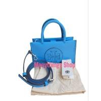 ราคา แท้ ใหม่ 100% กระเป๋าสะพาย Tory burch Ella bio mini tote สีฟ้า blue azure (29663358193)