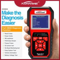 ราคา KONNWEI KW850 OBD2 เครื่องสแกนเนอร์ OBDII ฟังก์ชั่นตรวจสอบเครื่องยนต์ เซนเซอร์ O2 ทดสอบแบตเตอรี่ PK Launch CR3008 Code Reader obd (14150314655)