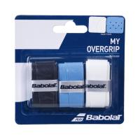 ราคา Babolat เทปพันด้าม/กริ๊ปพันด้ามไม้เทนนิส My Overgrip x3 Grip Tape Racket Tennis | Black/Blue/White ( 653045 ) (15500788450)