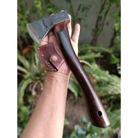 ราคา ขวาน Axe ขวานเหล็ก ลูกขวาน ขวานหนองบัว ขวานตัดไม้ ขวานใช้งาน คม 2.6” (7cm) ตีร้อนชุบแข็งผิวไฟ ด้ามไม้พะยูง พร้อมซองหนัง (24813215095)