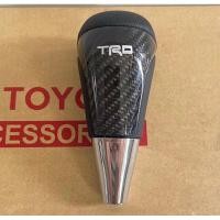 ราคา พร้อมส่งไว หัวเกียร์ออโต้ TOYOTA TRD เคฟล่าแท้ หนังดำ รูปทรงใหม่ จับถนัดมือ ปลายโคเมี่ยม หรูหรา (8985962932)