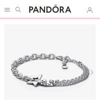 ราคา แพนโดร่าแท้SWEETINNER P A N D O R Aแท้ ข้อมือแพนโดร่าแท้ Shooting Star Double Chain Bracelet SIZE20 กำไลข้อมือ แพนแท้ (41451453726)