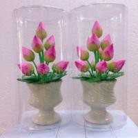 ราคา แจกันดอกบัวเซรามิค พรีเมี่ยม กระถางพุ่มดอกบัวผ้า ดอกบัว หลวง (883475523)