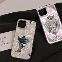 ราคา พรีเมี่ยมทองสีฟ้าผีเสื้อสําหรับiPhone 15 11 13Pro Max 14 Plus 11 12 13 iPhoneX Xs Max XR 11Pro 11Pro Max 6 6s Plus 7 8 Plus SE 2020 7P 8P Cover (27132001396)