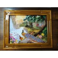 ราคา ภาพแขวนเสริมฮวงจุ้ย กรอบรูปติดผนัง กรอบรูปไม้สัก สีไม้สัก ภาพนกยูงคู่ ขนาด 46 X 58 ซม. (2035999309)