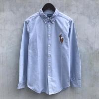 ราคา KEMEJA Official Shirt by Ralph Lauren Big Logo Shirt Blue Medium (43554800416)