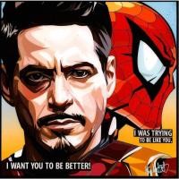 ราคา (BX) Tony (Iron Man) & Spiderman: I Want You To Be Better! ป๊อปอาร์ต (10X10) (18389187117)
