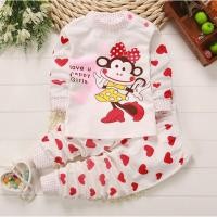 ราคา #ชุดนอนเด็ก แขนยาวขายาว ลายลิงสาวสายปากแดงชุดเหลืองน่ารัก (1336678549)