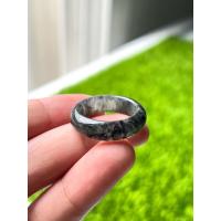 ราคา แหวนหยกดำเนื้อแก้ว แหวนเบอร์ 54 หยกพม่าแท้สีธรรมชาติ (43260553393)