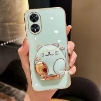 ราคา เคส oppo a18 a38 เคส แมวหาโชค โทรศัพท์ เคสโทรศัพท์พร้อมขาตั้งแมวกวัก เคสโทรศัพท์ oppo a18 a38 (24874944772)