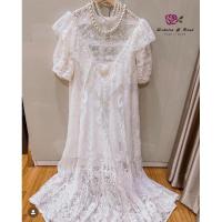 ราคา แม็กซี่เดรสตัวยาวลูกไม้สีขาว งานป้าย Widelia@Real (มือ1) มีตำหนิ (24122414157)