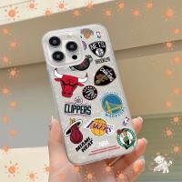 ราคา ✨ นี่ยม! ✨เคสพื้นหลังมันวาวเหมือนเปลือกหอย NBA โลโก้ทีมบาสเก็ตบอล สําหรับ IPhone 16 15 14 13 7 8plus Pro Promax XR XS (29431730115)
