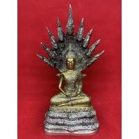 ราคา พระพุทธรูป พระปางนาคปรก ปัดเงิน 2 กษัตริย์ พระประจำวัน พระประจำวันเสาร์ เนื้อทองเหลืองปัดเงิน 2 กษัตริย์ หน้าตัก 5 นิ้ว (2129482751)