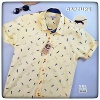 ราคา เสื้อเชิ้ตแขนสั้น คอปก ผ้า Oxford ลายจากัวร์ สีเหลือง มีไซส์ S-4XL (3361115698)