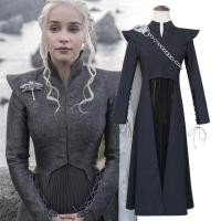 ราคา เสื้อโค้ทคอสเพลย์ Game of Thrones Daenerys Targaryen Season 7 Dragon Mother สําหรับปาร์ตี้ฮาโลวีน (21184388857)