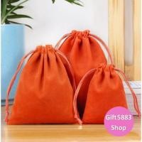 ราคา ถุงผ้ากำมะหยี่ ถุงหูรูด ผ้าสีส้มอุดมโชค ถุงกำมะหยี่ เชือกหูรูด ใส่เครื่องประดับ ของมงคล พระ ใส่ของชำร่วย พร้อมส่ง (10798718247)