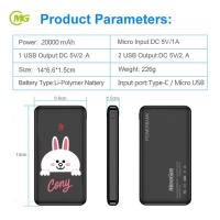 ราคา พาวเวอร์แบงค์ Power bank เพาเวอร์แบงค์ แบตสำรอง พาวเวอร์แบง แบบพกพา ความจุ20000/10001MAh ลายการ์ตูนมินิน่ารัก ราคากูก S8 (10309722647)
