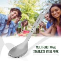 ราคา Lixada สแตนเลส Spork พร้อมที่เปิดขวดน้ําหนักเบากลางแจ้งอาหารค่ํา Spork Flatware สําหรับ Travel Camping (42450242544)
