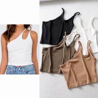 ราคา เสื้อผ้าสาวอวบไหล่เฉียง Croptop เสื้อครอป สายเดี่ยว ดีเทล 2 สาย ปาดไหล่ แฟชั่น เสื้อปาดไหล่ (8927315316)