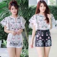 ราคา จั้มสั้นสิงโตปักดอกสามD ไซส์ M-L (14118320592)