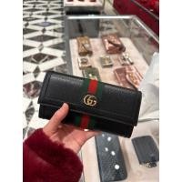 ราคา New Gucci Black Leather Ophi Diagonal Continental Walletแท้100% (22119036808)