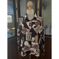 ราคา เสื้อเชิ้ตสีดำลายไพ่ (14614603989)