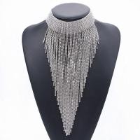 ราคา 2024 New ZA Fashion Crystal Rhinestones Chains Tassel Choker Necklace Women Indian Statement Maxi Large Collar Necklace (26561709437)